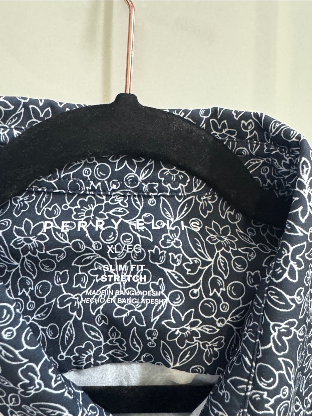 Men's Navy Patterned Button-Up Jacket - Picture 3 of 5
